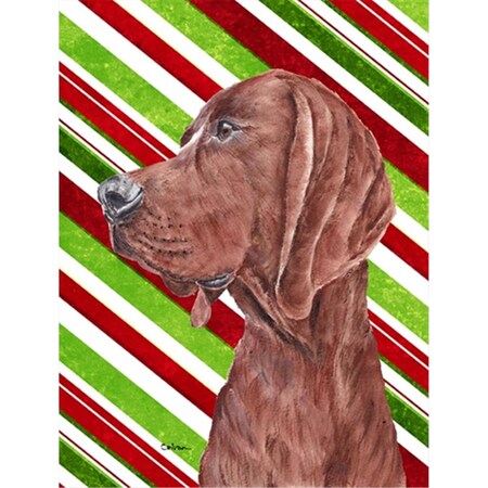 Carolines Treasures Redbone Coonhound Candy Cane Christmas Flag Canvas House Size SC9803CHF